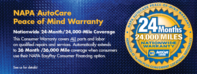 NAPA Peace of Mind Warranty